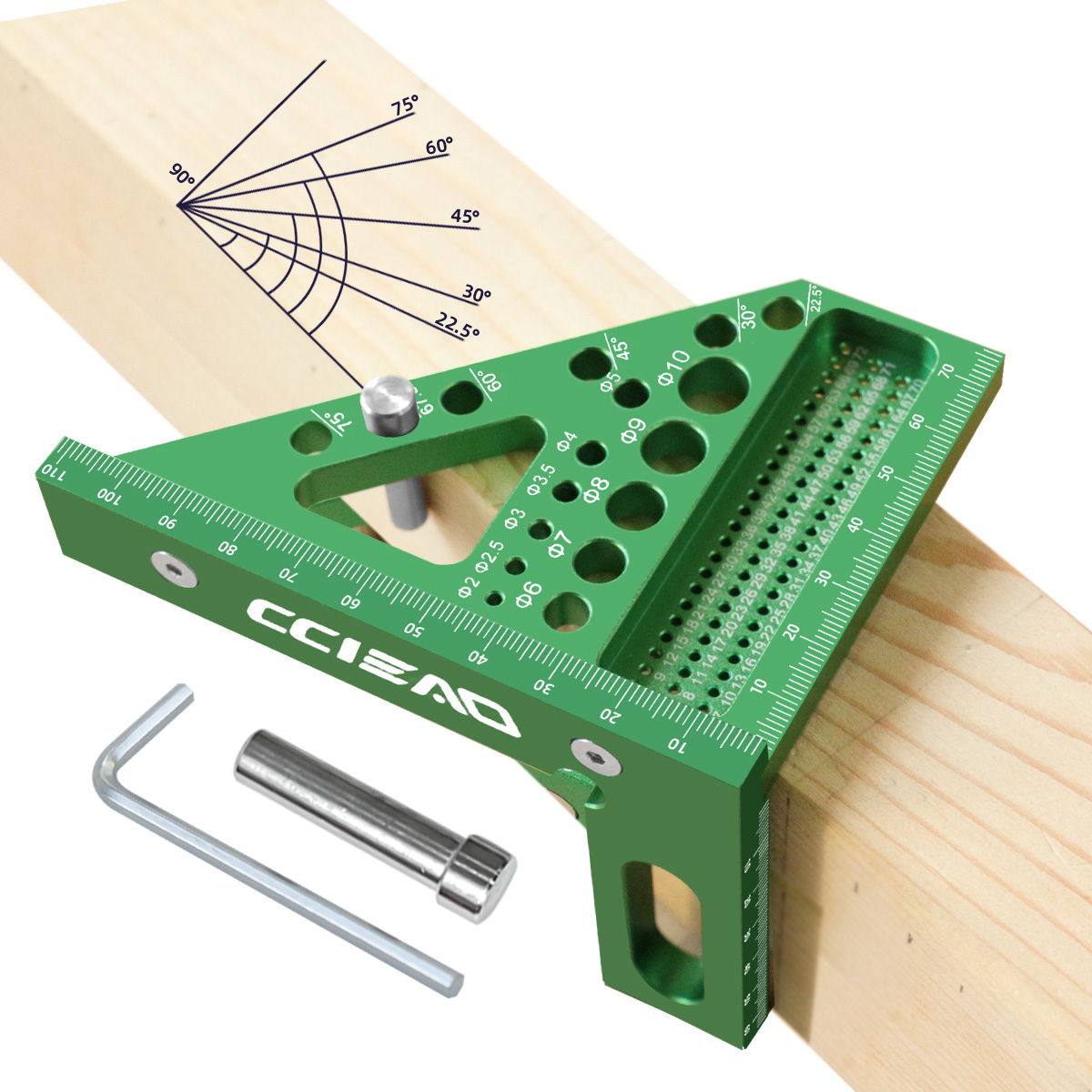 Woodworking Ruler - Régua de medição multiângulo 3D quadrada