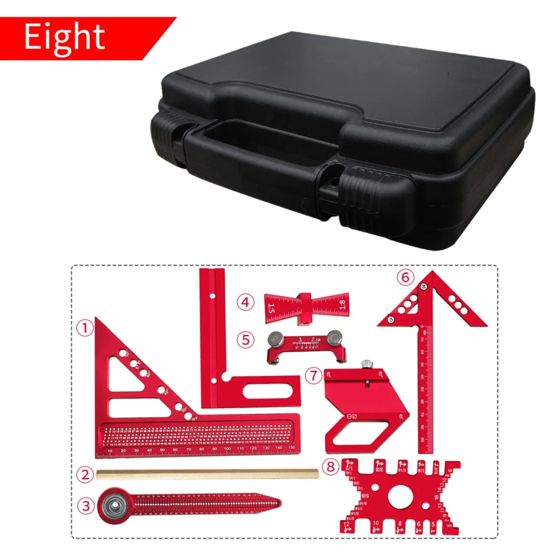 Woodworking Carpenter - Kit quadrado de alumínio para carpintaria,