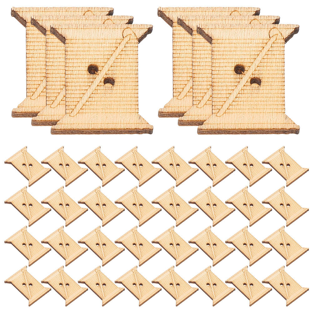 Woodworking Crafts - 100 Peças de Bobinas de Madeira